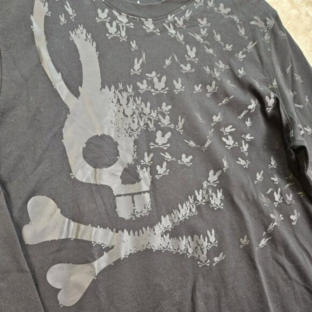 Psycho Bunny Shirt 100% Pima Cotton Long Sleeve Big Logo Graphic Print Mens Sz 4 - Picture 7 of 10